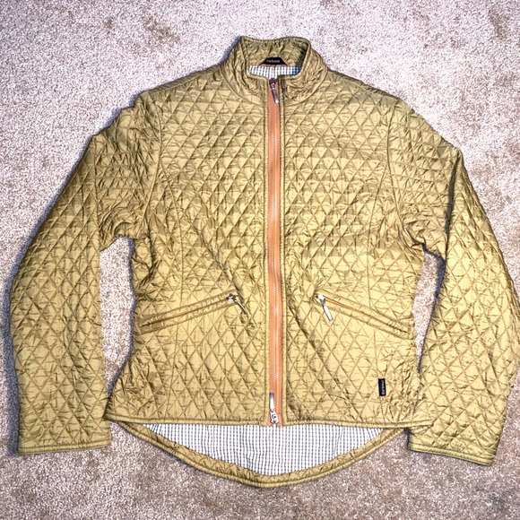 Barbour Jackets & Blazers - Barbour Tan Tailored Flyknit Quilted Nylon Zip Jacket Women’s 4